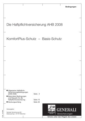 Allgemeine Haftpflicht-Versicherungsbedingungen (AHB 2008)