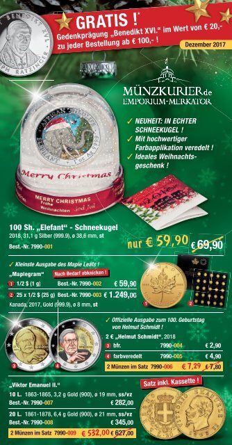 Münzkurier Dezember-Katalog 2017