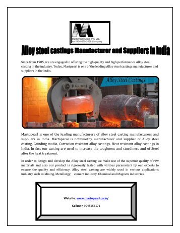 Alloy steel casting-suppliers
