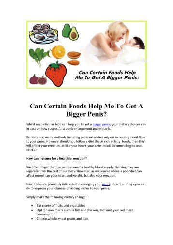 Can Foods Help Me To Get A Bigger Penis