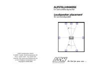 AUFSTELLHINWEISE Loudspeaker placement - ASW