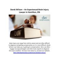 Derek Wilson – An Experienced Brain Injury Lawyer in Hamilton