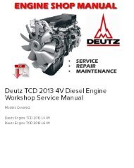 Deutz TCD 2013 4V Diesel Engine Workshop Service Manual