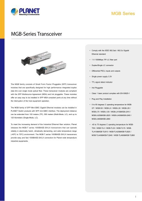 PLANET_Datasheet_MGB-Series-Transceiver-MGB-Series_2017_EN