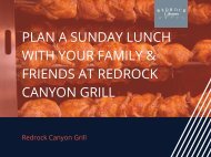 Plan a Sunday lunch with your family & friends at Redrock Canyon Grill