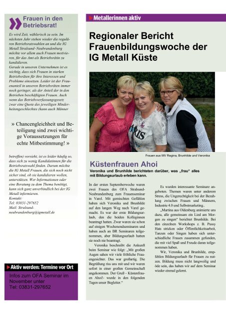 die metallerin 12 - Regionalausgabe Stralsund/Neubrandenburg