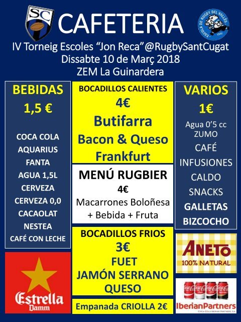 INVITACION IV Torneo Escoles Rugby Sant Cugat 2018