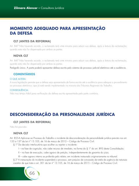 QUADRO COMPARATIVO REFORMA TRABALHISTA