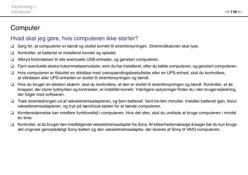 Sony VGN-FW56ZR - VGN-FW56ZR Mode d'emploi Danois