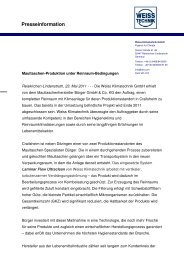 Presseinformation - Weiss Klimatechnik GmbH