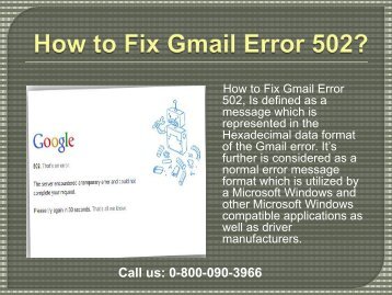 Fix Gmail Error 502 Dial 08000903966 Support Number