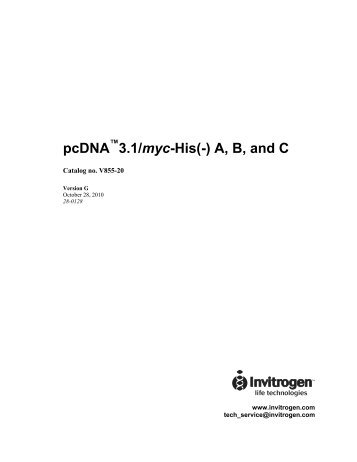 pcDNA3.1(-)/Myc-His Manual