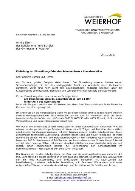 E Mail Jakob Schmid Weierhof De Gymnasium Weierhof