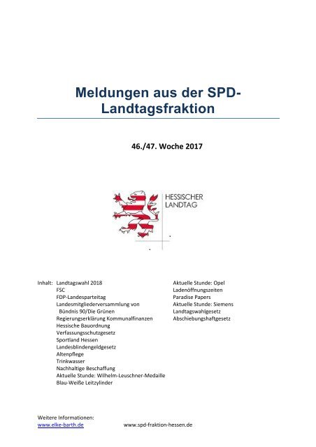 Meldungen aus der SPD-Landtagsfraktion 46_47