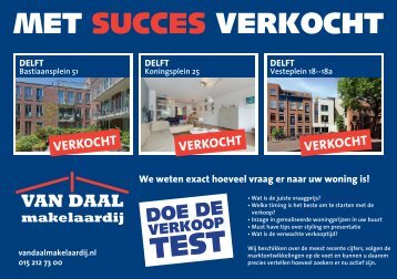 Van Daal makelaardij, succesvol verkocht in Delft!