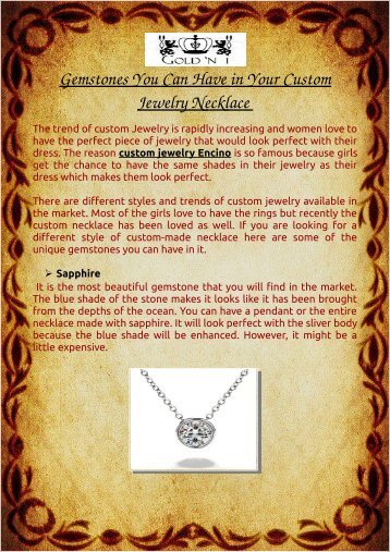 Gemstones You Can Have In Your Custom Jewelry Necklace