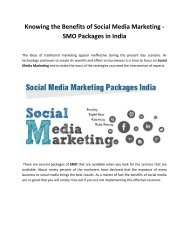 Social Media Marketing - SMO Packages in India