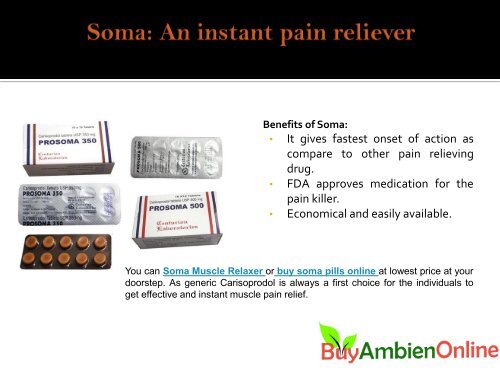 Buy Soma 350mg, 500mg Online Without Prescription