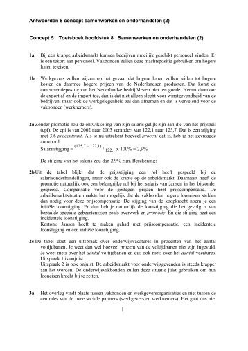 Toetsboek 8 Samenwerken en onderhandelen vwo (deel 2) antwoorden