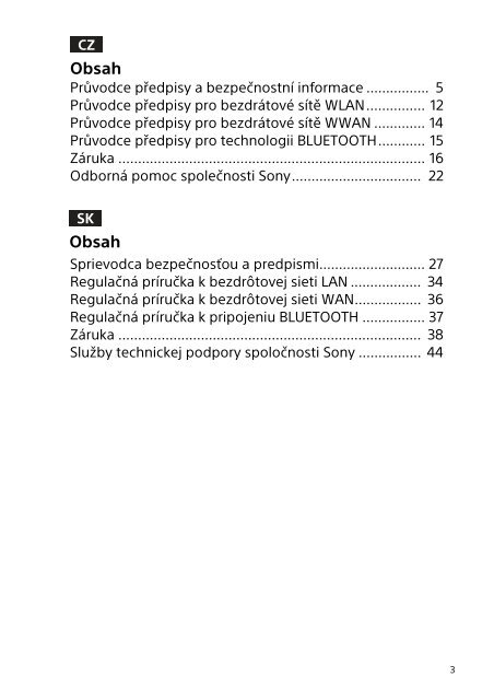 Sony SVF15N1S2E - SVF15N1S2E Documents de garantie Slovaque