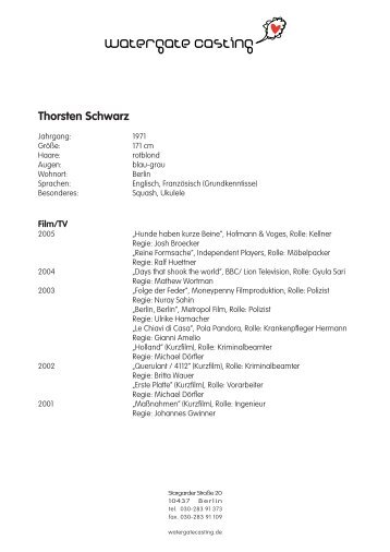 Thorsten Schwarz - watergate casting