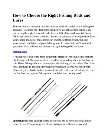 How to Choose the Right Fishing Rods and Lures