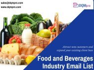 Food and Beverages Industry Email List | Mailing Database