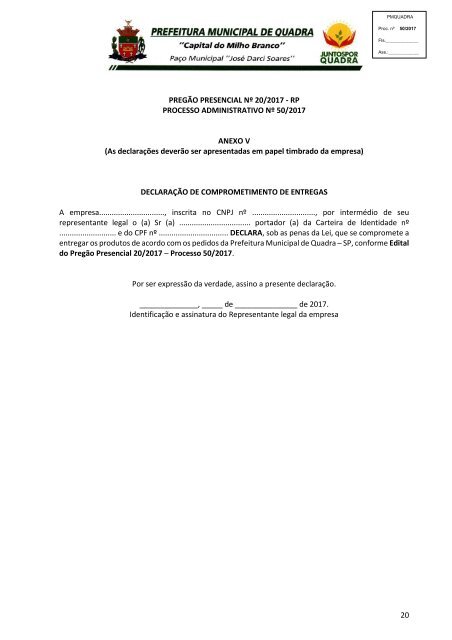 Edital PMQ PP 20_2017_Registro de Preços de material de construção_exclusivo MEPs