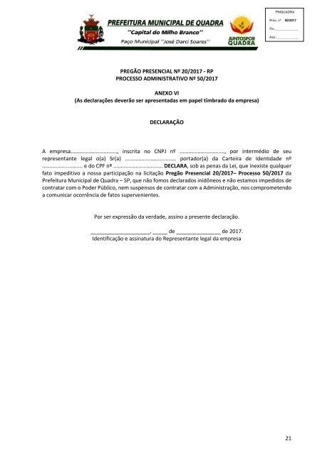 Edital PMQ PP 20_2017_Registro de Preços de material de construção_exclusivo MEPs