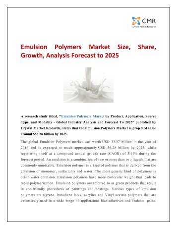 Emulsion Polymers Market