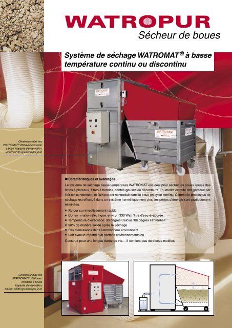 Sécheur de boues Système de séchage WATROMAT ... - WATROPUR