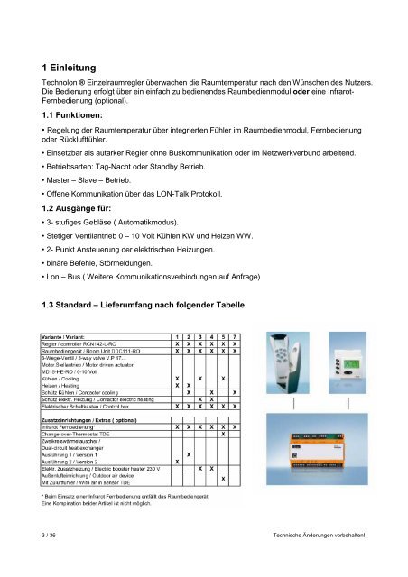 RCN142-L-RO technolon ® Einzelraumregler für Roller Klimageräte