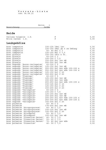 Vorratsliste (PDF ca. 4MB) - Baumschule Husmann