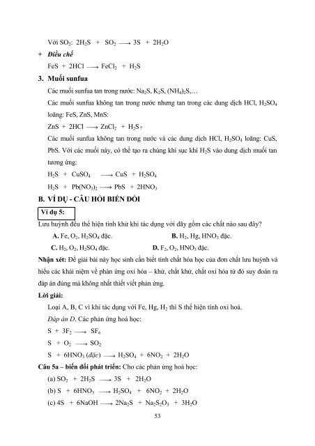 Sử dụng bài tập hóa học phần oxi – lưu huỳnh nhằm phát triển năng lực tự học cho học sinh lớp 10 trung học phổ thông