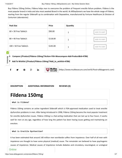 Buy Fildena 150mg _ AllDayGeneric