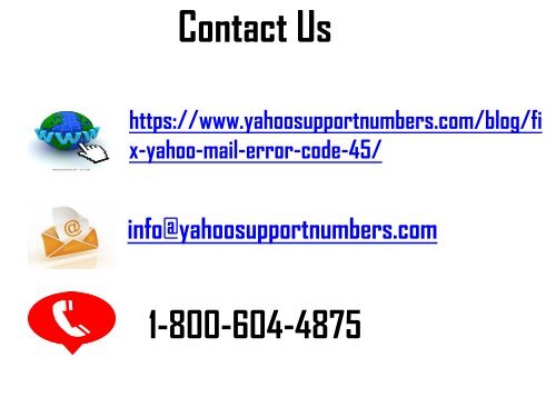 How to Fix Yahoo Mail Error Code 45? 1-800-604-4875 