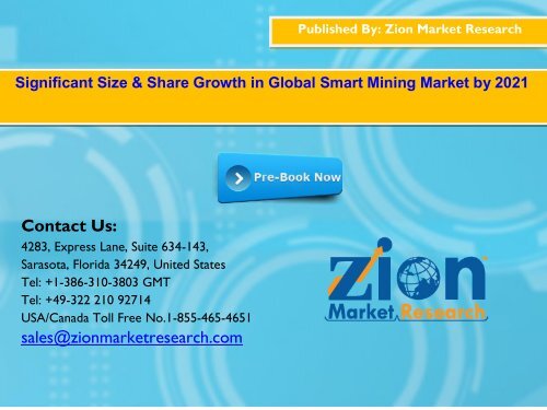 Global Smart Mining Market, 2015 – 2021