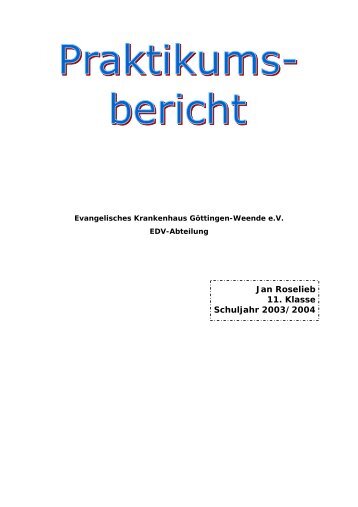 Jan Roselieb 11. Klasse Schuljahr 2003/2004 - Waldorf-net