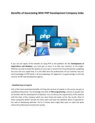 PHP Web Applications Development In India 