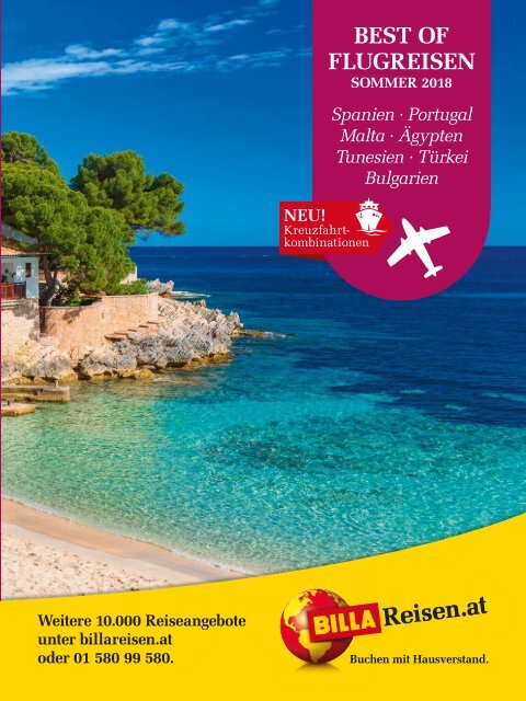 ITS Billa Reisen Sommerkatalog 2018 Flugreisen Mittelmeer, Schwarzes Meer & Rotes Meer