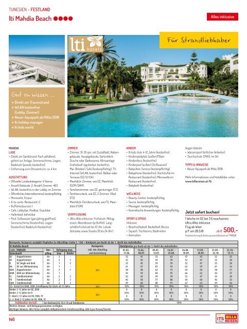 ITS Billa Reisen Sommerkatalog 2018 Flugreisen Mittelmeer, Schwarzes Meer & Rotes Meer