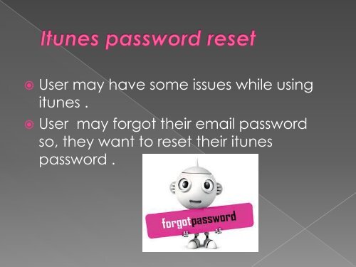 Itunes password reset