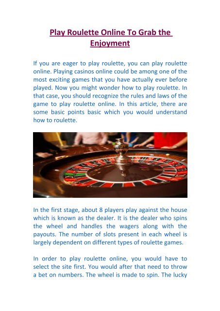Play Roulette Now Play Roulette Now