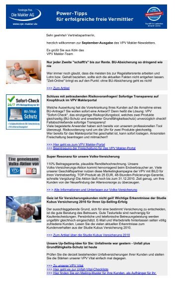 Newsletter September 2010 (PDF) - VPV Makler
