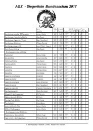 AGZ Siegerliste plus Katalog von der AZ-Bundesschau 2017