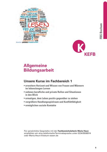 Bochum @KEFB Bistum Essen Programm 2018