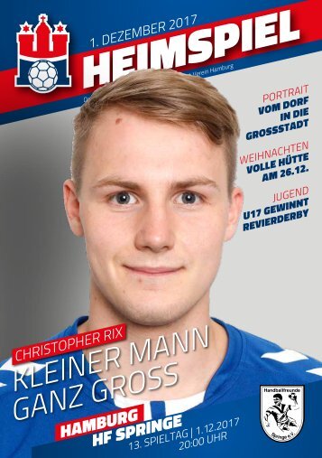 Hallenheft Handball Sport Verein Hamburg vs. HF Springe