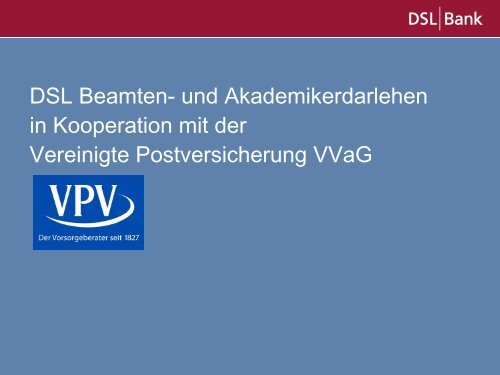 Vertriebsinfo und Produktbeschreibung Beamten - VPV Makler