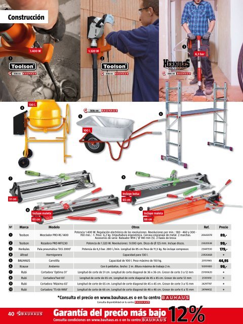 BAUHAUS Catálogo Especial Maquinaria hasta 1 de Abril 2018