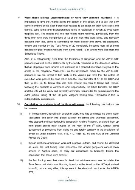 Semmaram Encounter Killings Fact Finding Report2